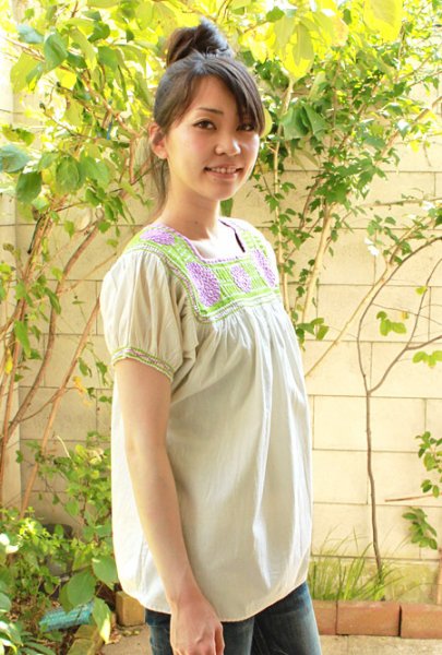 画像3: メキシコ刺繍ブラウス「チアパス」 (3)