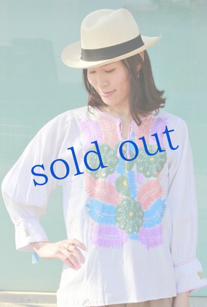 画像2: メキシコ刺繍ブラウス「チアパス」  (2)