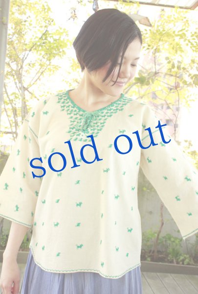 画像2: ミステコ族の刺繍トップス (2)