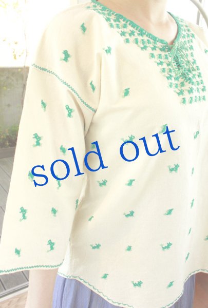 画像3: ミステコ族の刺繍トップス (3)