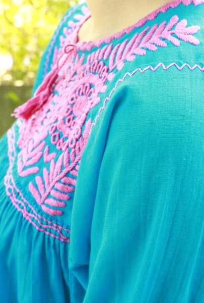 画像4: メキシコ刺繍長そでブラウス「チアパス」 (4)