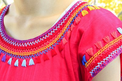 画像3: メキシコ刺繍７分袖ブラウス「チアパス」 
