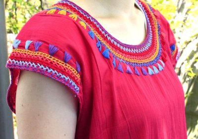 画像2: メキシコ刺繍７分袖ブラウス「チアパス」 