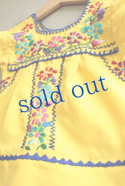 画像2: メキシコ刺繍のワンピース (2)