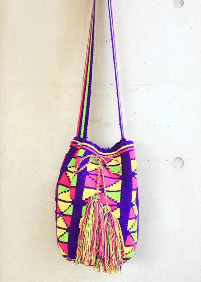 画像1: コロンビアの先住民WAYUU族の手編みバッグ　