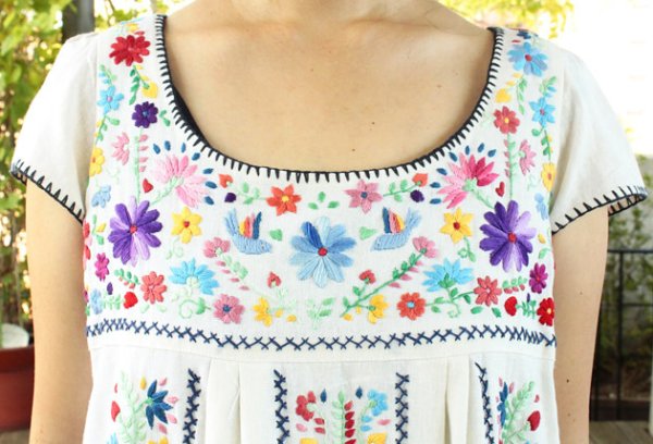 画像5: 洋服デザインの手刺繍ワンピース  (5)