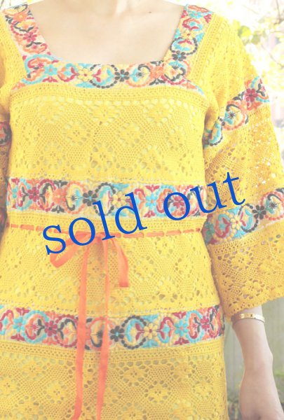 画像2: レイヤードレースのメキシカンドレス (2)