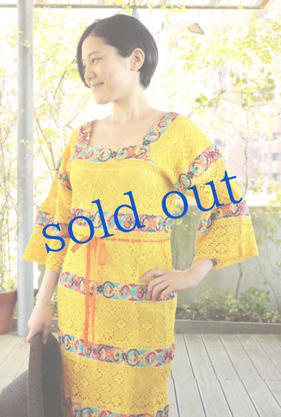 画像3: レイヤードレースのメキシカンドレス (3)