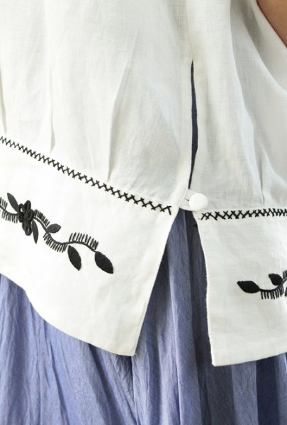 画像5: リネン生地のチアパス刺繍トップス (5)