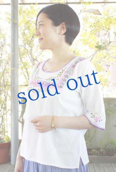 画像3: サンアントニーノ刺繍５分袖トップス (3)