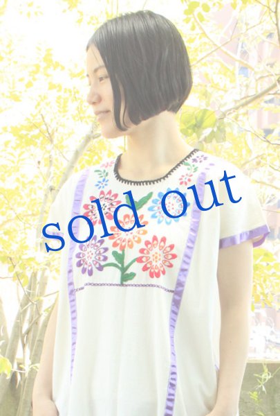 画像3: メキシコ刺繍ウィピルワンピース (3)