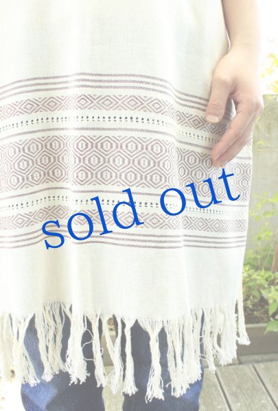 画像5: オアハカの織生地ウィピル (5)