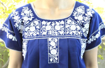 画像3: プエブラ刺繍細かいデザインの半袖トップス