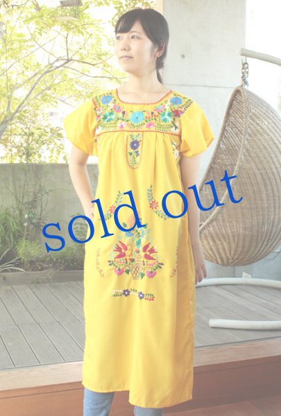 画像2: 定番メキシコ刺繍ワンピース  (2)