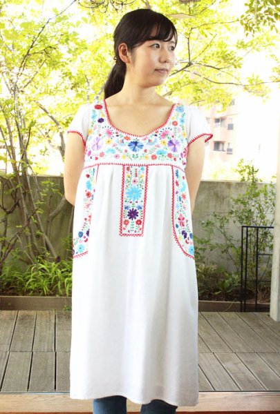 画像2: 洋服デザインの手刺繍ワンピース　 (2)