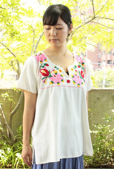 画像1: メキシコ刺繍ブラウス「チアパス」 　