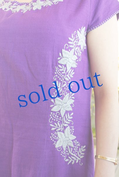 画像4: チアパス手織り生地と刺繍のワンピース　 (4)