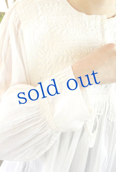 画像4: メキシコ刺繍長そでブラウス「チアパス」　 (4)