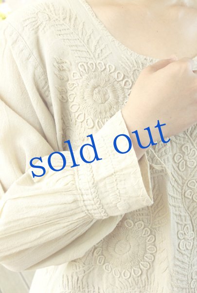 画像4: メキシコ刺繍長そでブラウス「チアパス」　 (4)