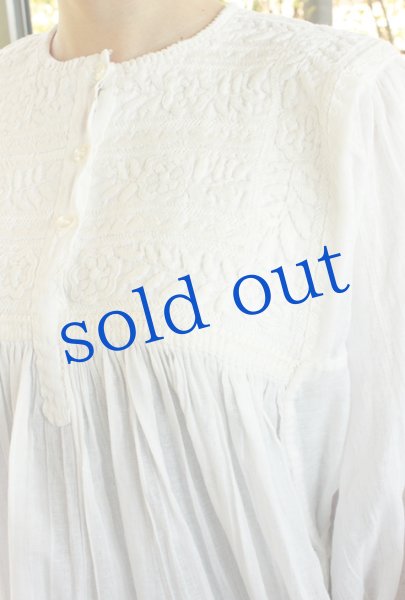 画像2: メキシコ刺繍長そでブラウス「チアパス」　 (2)