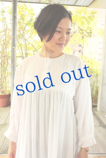 画像2: メキシコ刺繍長袖ロングワンピース「チアパス」　 (2)