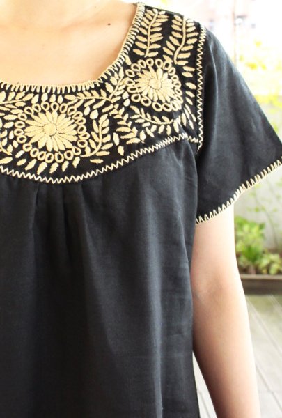 画像2: チアパスリネン生地のワンピース (2)