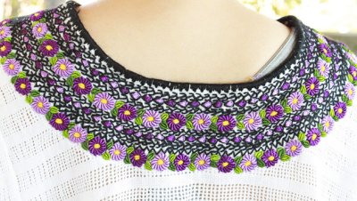 画像3: グアテマラ刺繍と手織り透かし織り生地