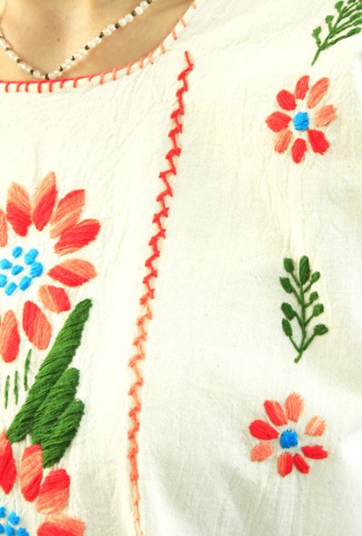 画像3: メキシコ刺繍ウィピルトップス　