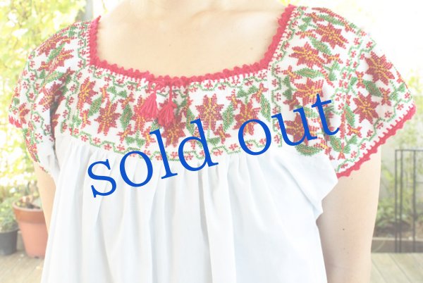 画像5: プエブラ州のビーズ刺繍ブラウス　 (5)