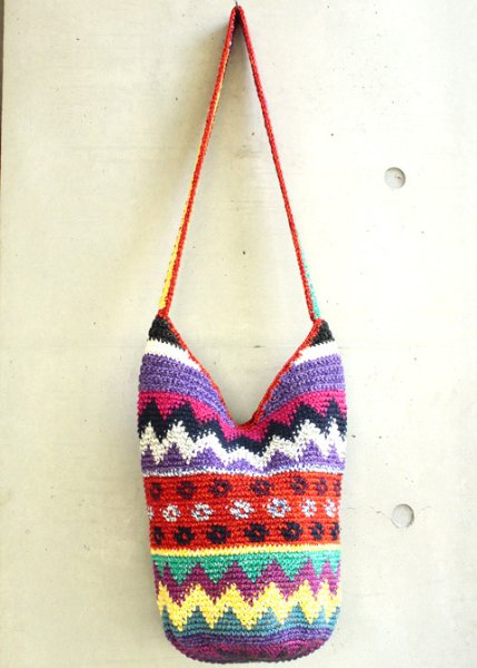 画像1: グアテマラ・トドスサントスの先住民手編みバッグ  (1)
