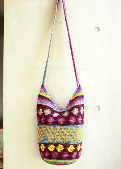 画像1: グアテマラ・トドスサントスの先住民手編みバッグ 