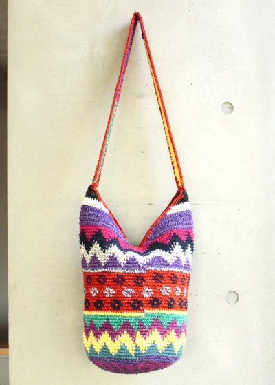 画像1: グアテマラ・トドスサントスの先住民手編みバッグ 