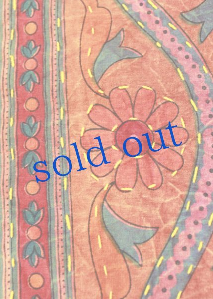 画像3: インドブロックプリントと刺し子刺繍のマルチカバー (3)