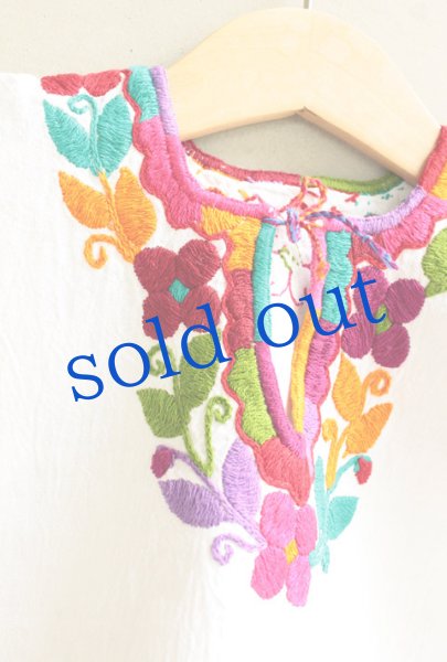 画像2: メキシコ刺繍の子供服ウィピル (2)