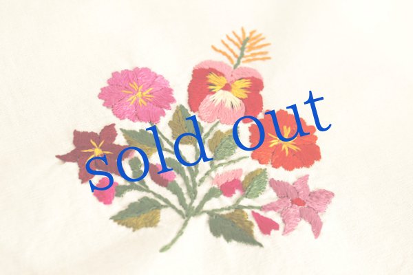 画像5: メキシコ刺繍テーブルクロス（５８cm×４５cm） (5)