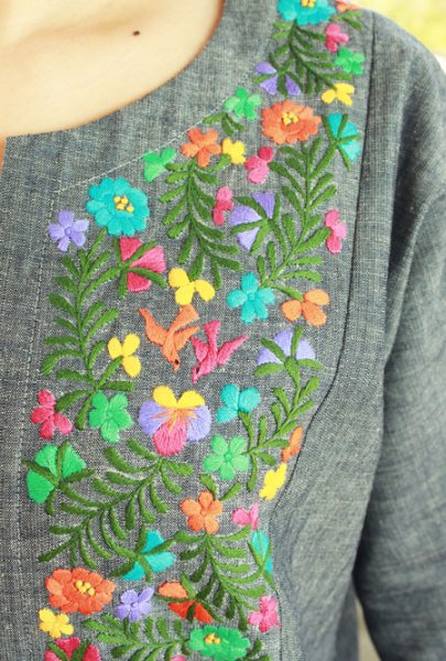 画像3: パンジーと小鳥のオリジナルワンピース国内仕立て (3)