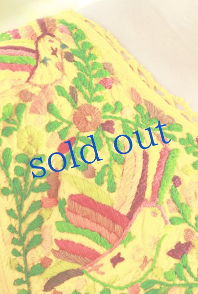 画像4: オアハカ鳥の刺繍ロングワンピース  (4)