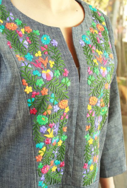 画像4: パンジーと小鳥のオリジナルワンピース国内仕立て (4)