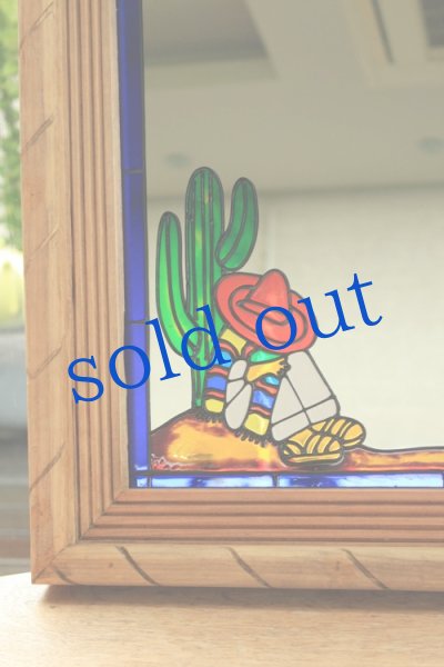 画像3: メキシカンデザイン木製枠ステンドペイント鏡 (3)