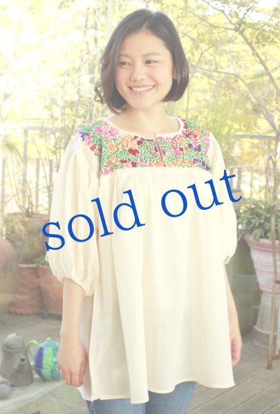 画像2: ガーゼ刺繍ブラウス・サンアントニーノ　 (2)