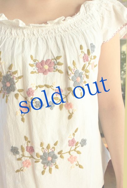 画像2: メキシコ刺繍長そでブラウス「チアパス」  (2)