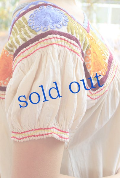 画像4: メキシコ刺繍長そでブラウス「チアパス」  (4)