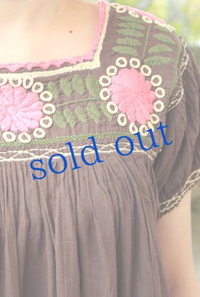 画像2: メキシコ刺繍長そでブラウス「チアパス」 (2)