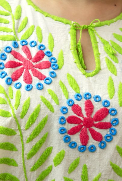 画像4: メキシコ刺繍長そでブラウス「チアパス」   (4)