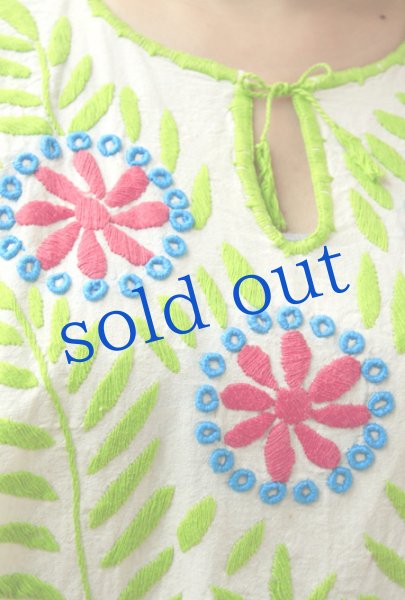 画像4: メキシコ刺繍長そでブラウス「チアパス」 　 (4)