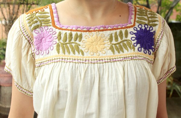 画像5: メキシコ刺繍長そでブラウス「チアパス」  (5)