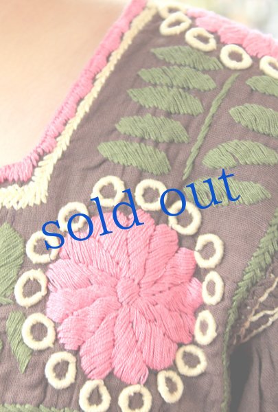 画像4: メキシコ刺繍長そでブラウス「チアパス」 (4)