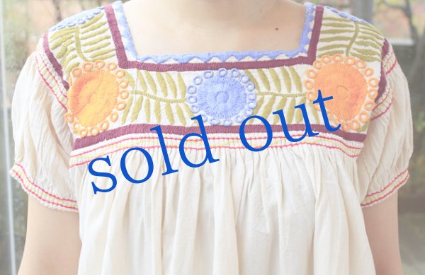 画像5: メキシコ刺繍長そでブラウス「チアパス」  (5)