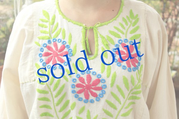 画像5: メキシコ刺繍長そでブラウス「チアパス」 　 (5)