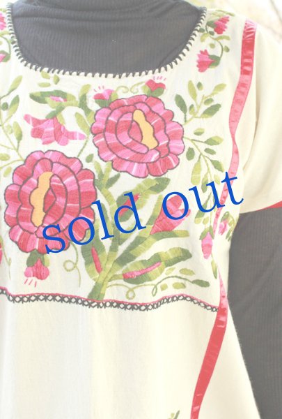 画像2: メキシコ刺繍ウィピルドレス (2)